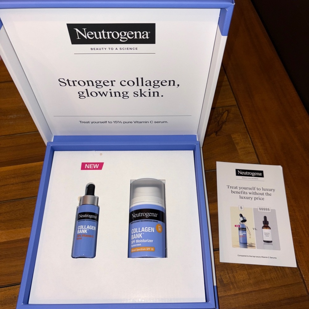 Neutrogena Collagen Bank 15% Vitamin C Glow Serum & Face Moisturizer Sunscreen